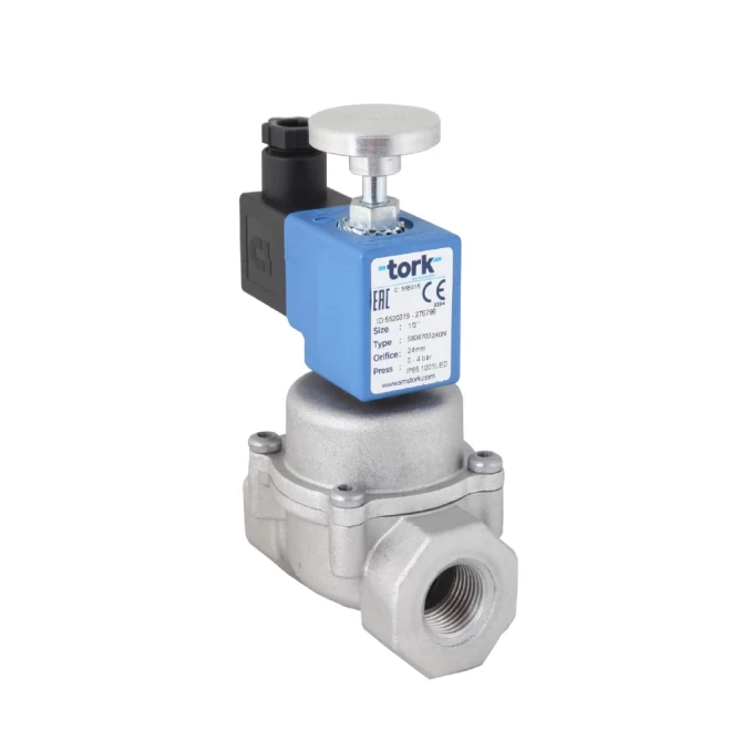 S8087 Серия Нормально закрытый 0-4 бар Соленоидный клапан для природного газа с ручным сбросом gallery image 1