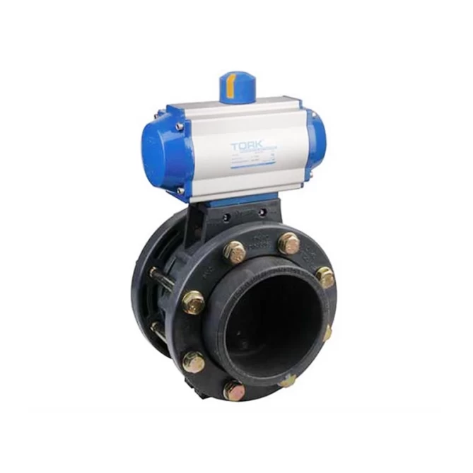 TORK-PAV 812.1 Pneumatic Actuated PVC Body Butterfly Valve gallery image 1