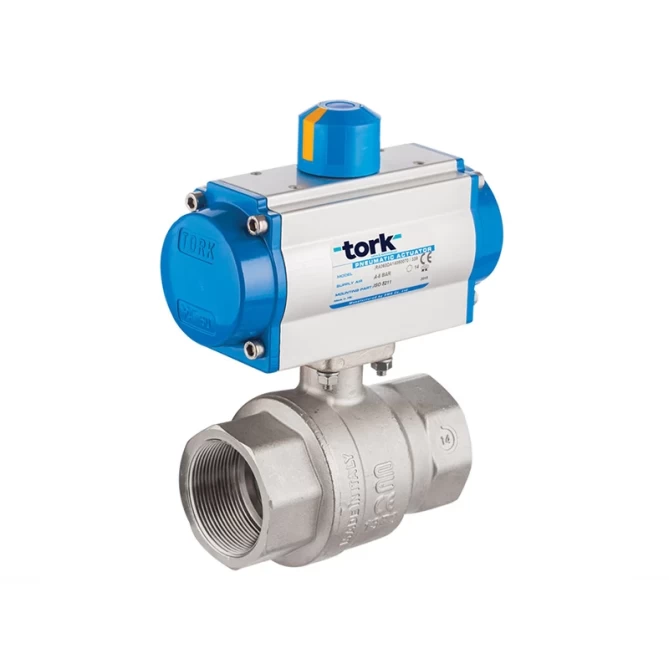 PAV 901 латунный шаровой кран с пневмоприводом gallery image 1