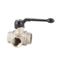 Серия TORK-KV 902K, латунные шаровые клапаны с резьбовым соединением, рычажные, 3/2 пути gallery image 1